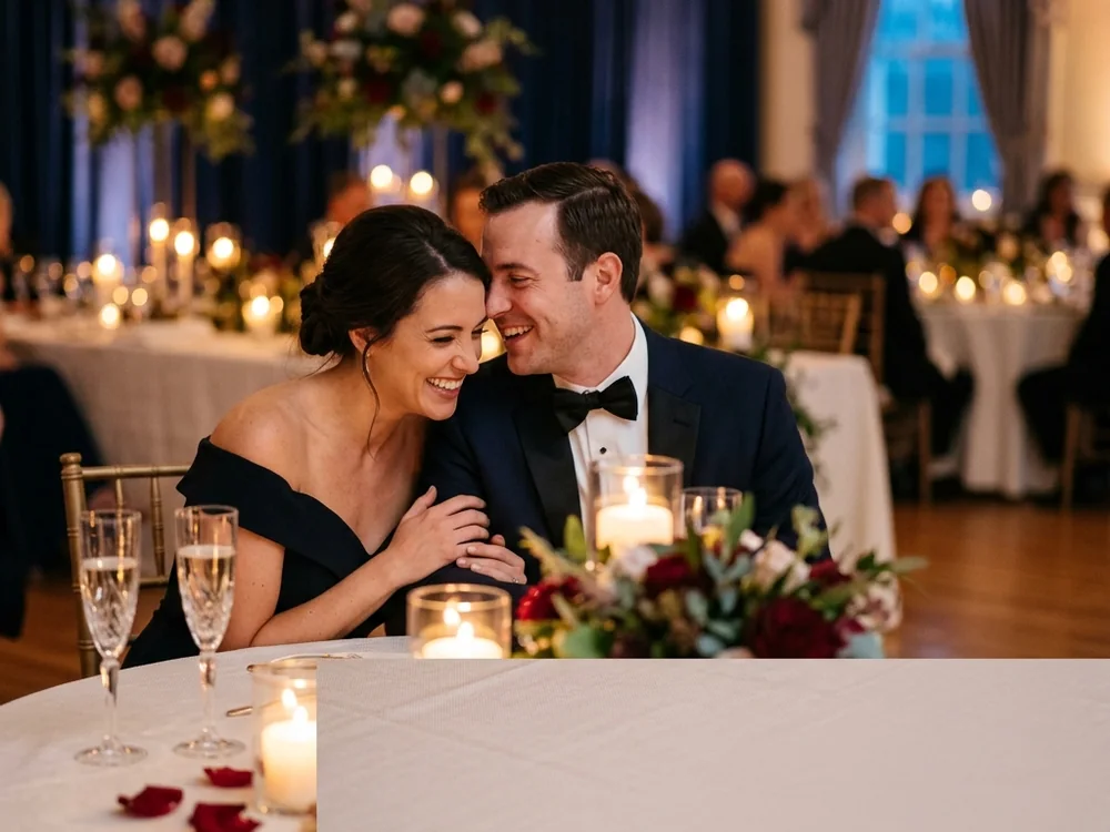 A full-size photo a guest downloaded, with the host's own logo in the corner